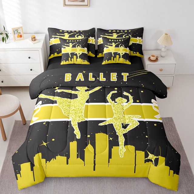 YST Ballet Girls Dance Comforter Set, 7pcs, Queen