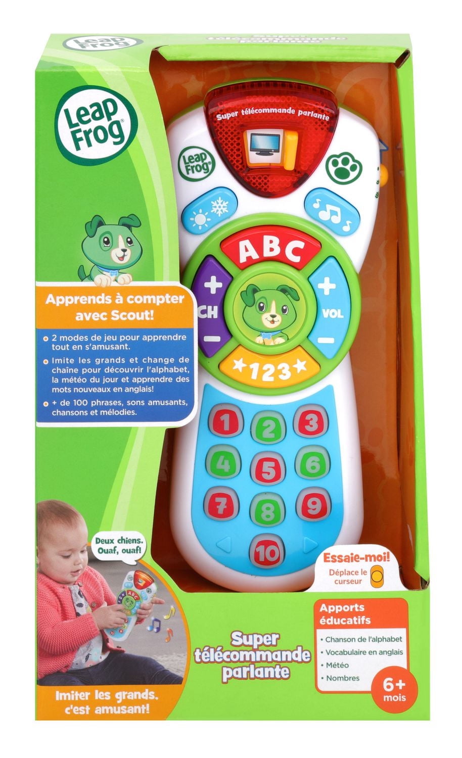 LeapFrog Super télécommande parlante - Télécommande factice avec musique et lumières pour tout-petit - Version française