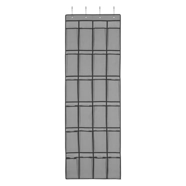 Mainstays Over The Door Shoe Organizer, With 24 Extra Large Fabric Pockets for Storage Sneakers , High Heeled Shoes, And Other Accessories