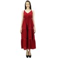 thumbnail image 1 of Bimba Robe d'Été Longue Maxi à Cordon à la Taille à Bretelles Spaghetti pour Femmes, 1 of 9