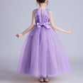 thumbnail image 5 of LOVZFMLL Jupe Princesse à Nœud pour Filles, Été, Manches Courtes, Volants, Dentelle, Col Rond, Broderie, en Maille, 5 of 5