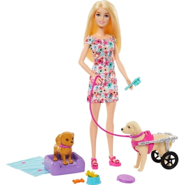 Barbie Doll Pup Playset with a Toy Pup and Dog in a Wheelchair [Walmart Exclusive]
