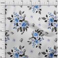 thumbnail image 3 of oneOone Popeline de Coton Bleu Moyen Tissu Floral Matière de Robe Tissu Imprimé Tissu au Mètre 56 Pouces Wide-WW, 3 of 4
