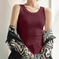 thumbnail image 4 of Dealovy Going out Tops for Women Ribbed Knit Tank Tops Round Neck Sleeveless Slim Solid Color Undershirts, 4 of 7
