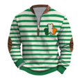 thumbnail image 1 of Penkiiy Haut Imprimé de la Saint-Patrick pour Homme, Demi-Fermeture Éclair, Haut à Manches Longues, Haut à Col Rond à Manches Longues, Chemise 5TG Multicolore, 1 of 5
