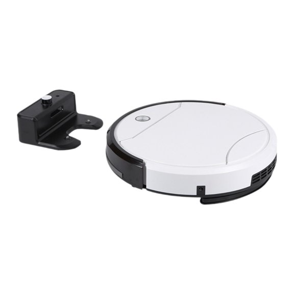 Abbracc Robot Vacuum Cleaner Robotic Vacuum for Wooden Floors Ceramic Tiles Pet Hair white
