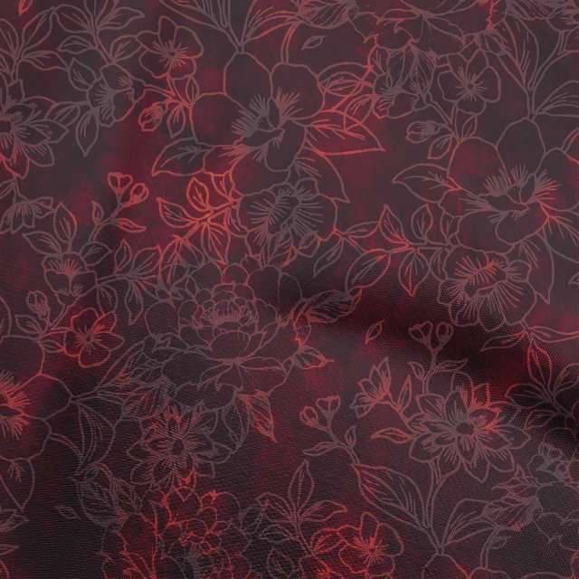 oneOone Cotton Poplin Maroon Fabric Florals Sewing Craft Projects Fabric Prints By Yard 56 Inch Wide