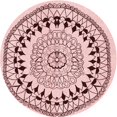 thumbnail image 1 of Ahgly Company Tapis Rond Lavable en Machine Intérieur Transitionnel Rouge Indien, 6 Pieds Rond, 1 of 7