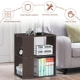 thumbnail image 3 of Gymax 2-Tier Side Sofa End Table Bedside Nightstand Table Brown Home, 3 of 10