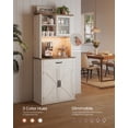 thumbnail image 3 of VASAGLE Pantry Cabinet with Lights and Charging Station, Kitchen Storage Cabinet with Doors and Drawer, 39.5 x 80.4 x 180.6 cm, Adjustable Shelves, Farmhouse Style, Rustic White, 3 of 6