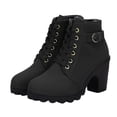 thumbnail image 2 of EGNMCR Bottines pour Femmes Femmes Rétro Talon Épais Chaussures à Talons Hauts Grande Taille à Lacets, 2 of 6