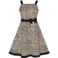 thumbnail image 1 of Girls Dress Brown Leopard Print Summer Beach Sundress 4-5 Years, 1 of 7