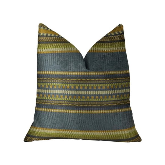 Plutus PBRAZ312-2036-DP South Shore Bleu Foncé Vert Olive et Crème Oreiller de Luxe Fait à la Main, 20 x 36 Po King
