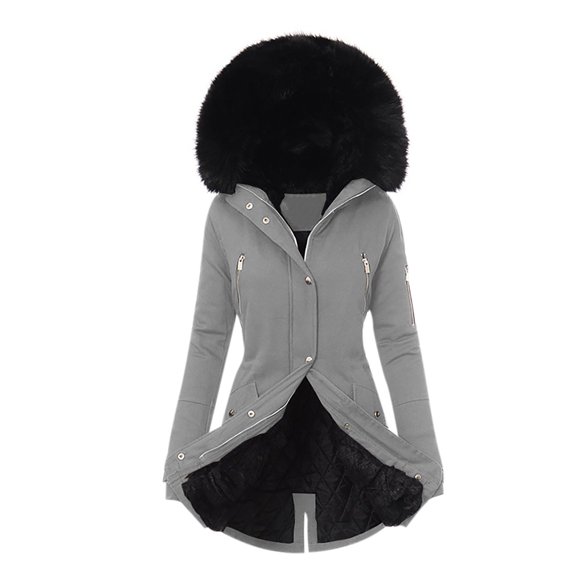 Meichang Womens Winter Coats with Faux Fur Lined Hooded Parka Overcoats Fleece Zipper Button Pockets Thick Warm Jackets Petite Anoraks Outerwear