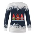 thumbnail image 4 of EGNMCR Chandail en Molleton de Noël pour Femmes T-shirt Imprimé d'Hiver Manches Longues Blouse Col Rond Hauts Décontractés, 4 of 4