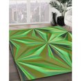 thumbnail image 3 of Ahgly Company Tapis d'Intérieur Lavables à la Machine, Carrés, Transitionnels, Verts, Tapis de Zone, 7 Pieds Carré, 3 of 7