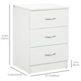 thumbnail image 3 of HOMCOM Bedside Table, Night Stand with 3 Drawer for Bedroom, 3 of 10