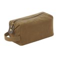 thumbnail image 1 of Quadra Heritage Leather Accented Waxed Canvas Wash Bag, 1 of 3
