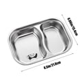 thumbnail image 3 of Aihimol Plateau d'Assiettes Compartimentées en Acier Inoxydable, Plat de Service Compact, Collation pour le Souper, Plats de Camping, 3 of 6