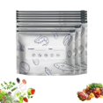 thumbnail image 3 of Classic Kitchen Accessories, 10PCs Aluminum Foil Freezer Bags Reusable Storage and Preservation Slider Bags with Label Seafood Pattern Design Sealed Bag for Vegetable Meat, 3 of 9