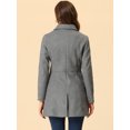 thumbnail image 4 of INSPIRE CHIC Women's Peter Pan Collar Single Breasted Mid Length Overcoat Grey M, 4 of 6