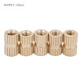 thumbnail image 1 of M4 Brass Cylinder Knurled Round Molded in Insert Embedded Nuts (M4*8*6.3; 20pcs), 1 of 9
