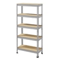 thumbnail image 1 of Yaheetech 5 Tiers Storage Shelf Metal Frame Organizer Rack 330LB Capacity for Each Tier, Light Gray, 1 of 7