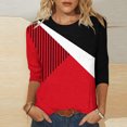 thumbnail image 4 of Birdeem Mode Femme Manches Courtes Col Rond Rétro Imprimé Haut Ample Blouse Manches Trois-Quarts, 4 of 4