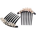 thumbnail image 4 of 2 Pcs Peigne de Mariée Perles de Mariage Peigne de Mariée Accessoire de Cheveux en Strass, 4 of 8
