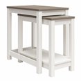 thumbnail image 2 of Ameriwood Home Chapel Hill Rustic Farmhouse Nesting Table 2-Piece Set, White with Brown Oak Top, 2 of 8