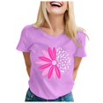 thumbnail image 1 of TSADFHJI Tuniques pour Femmes à Encolure Carrée T-Shirt Imprimé à Manches Courtes à Col Rond pour Femmes Haut Blouse TTTG Violet, 1 of 5