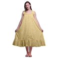 thumbnail image 1 of Bimba Orange Pâle2 Étoile Blanc Mi-Mollet Vêtement de Nuit Femme Coton Imprimé Sans Manches Robe de Nuit Maxi Taille X-Grand, 1 of 6