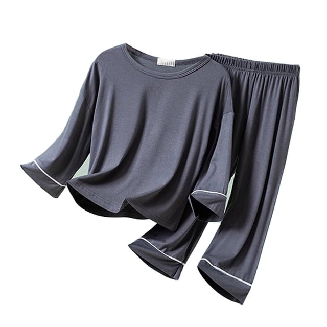 MIASHUI Ensemble de Pyjama T-Shirt à Manches Courtes et Pantalon pour Garçons, Décontracté, Gris Foncé, 3-4 Ans