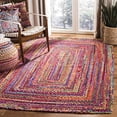 thumbnail image 2 of Safavieh Tressed Collection BRD210A Fait à la Main Boho Réversible Coton Zone Tapis, 3' x 5', Rouge / Multi, 2 of 5
