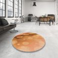 thumbnail image 4 of Ahgly Company Tapis d'Intérieur Ronds Transitionnels Orange Lavables à la Machine, 7 Pieds Rond, 4 of 7
