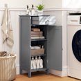 thumbnail image 4 of Costway Bathroom Floor Cabinet Storage Organizer Free-Standing w/ Drawer Grey, 4 of 10