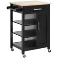 thumbnail image 1 of HOMCOM Compact Kitchen Trolley Utility Cart on Wheels with Open Shelf Grey, 1 of 10