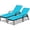Turquoise, variant on Costway 2PCS Patio Rattan Lounge Chair Chaise Recliner Back Adjustable Cushion Turquoise