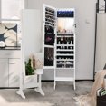thumbnail image 4 of Costway Jewelry Cabinet Armoire Full Length Frameless Mirror Lockable W/ Lights White, 4 of 10