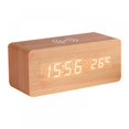 thumbnail image 1 of Réveil Numérique en Bois avec Fonction de Charge Sans Fil Luminosité Réglable LED Affiche 3 Alarmes Snooze Cadeau, 1 of 8