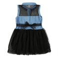 thumbnail image 2 of Été Enfants Bébé Fille Tenues Denim Sans Manches Tutu Robe Bambin Filles Partie Fleur Tulle Taille Robes 2-8Y, 2 of 5