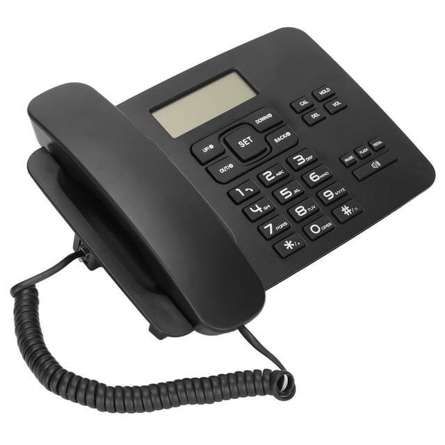 EASTIN Wired Landline Phone Redial Function Home Corded Telephone Black Caller ID With Answering Machine For Hotel Black