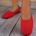 thumbnail image 2 of Womens Square Toe Dressy Shoes Spring Fall Knit Fashion Casual Ballet Flats Slip on Loafers for Ladies, 2 of 6