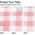 thumbnail image 2 of Checkered Square Tablecloth - Stain Resistant, Waterproof and Wrinkle Resistant Washable Table Cloth for Dining Room, 60 x 60 Inch, Peach Pink and White Gingham Pattern, 2 of 6