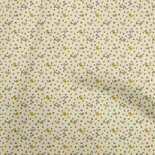 oneOone Silk Tabby Yellow Fabric Bird Sewing Craft Projects Fabric Prints By Yard 42 Inch Wide