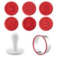 thumbnail image 1 of MasteelfCA 1 Set Christmas Cookie Seal Hand Press DIY Baking Molds Biscuit Cutters, 1 of 8