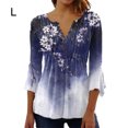 thumbnail image 5 of maskred 3/4 Manches Tops Swing T-Shirt Été Tunique Lavable Attrayant Exquis Multicolore Dames à la Mode Chic Plage Violet-Rouge L, 5 of 5