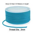 thumbnail image 2 of Unique Bargains Nylon Beading Thread Cord 3mm Extra Strong Braided Nylon String for Necklace Crafting 10M/33 Feet, Bright Blue, 2 of 5