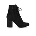 thumbnail image 2 of Unique Bargains Bottines à Lacets à Talon Haut Épais à Bout Rond pour Femmes, 2 of 7