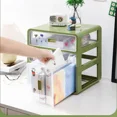 thumbnail image 5 of 4 Layers Office Desktop Green Clear Documents Stationery Storage Box Home Bedroom Girls Skin Care Jewelry Sundry Organizer Rack, 5 of 5